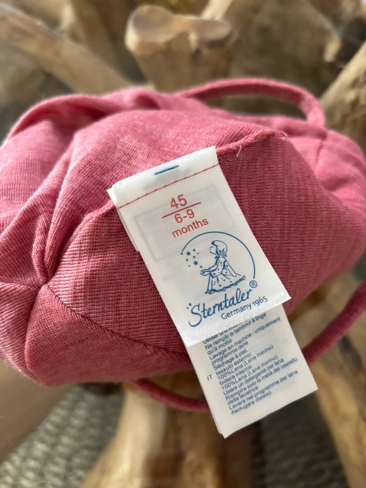 Pink Sterntaler baby girl beanie merino wool 6 9 months – photo 4